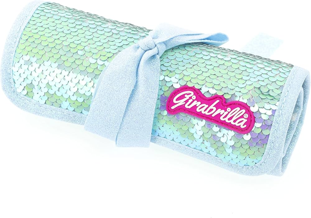 Estojo roll up com carga Nice Girabrilla azul - 18 peças