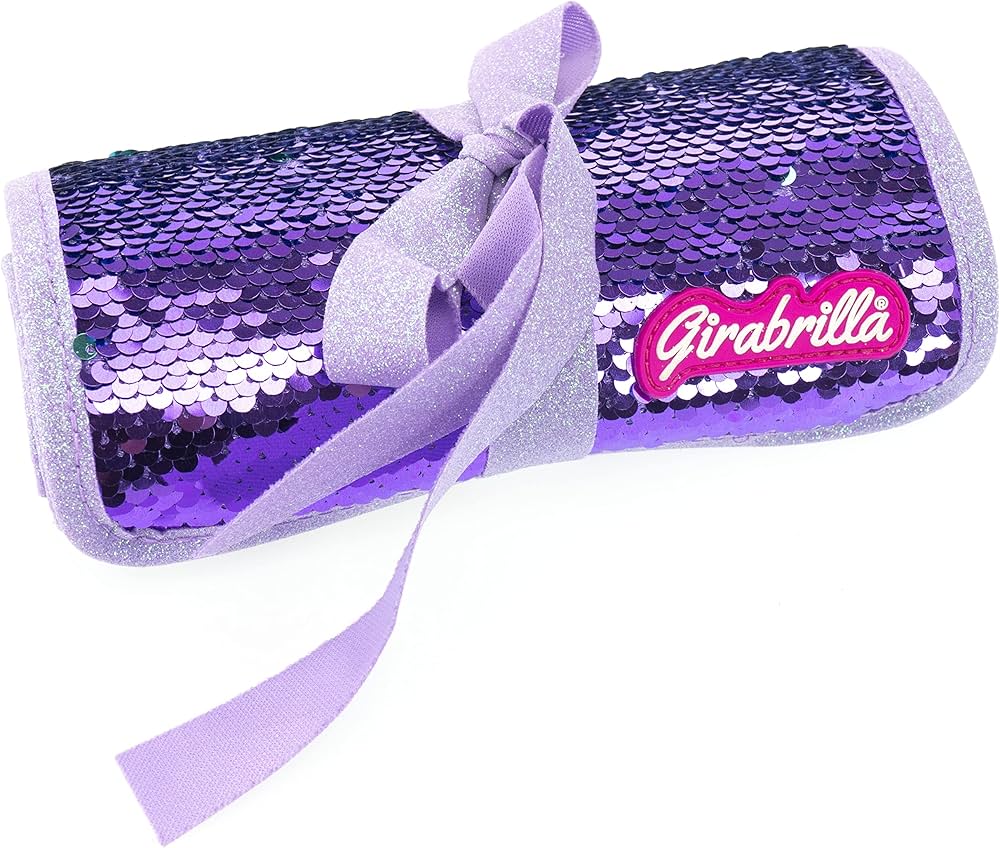 Estojo roll up com carga Nice Girabrilla Roxo - 18 peças