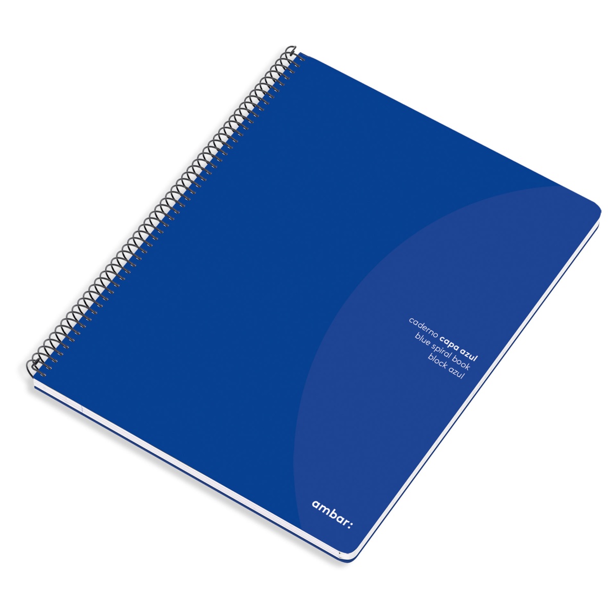 Caderno A4 capa azul espiral AMBAR Ideas Quadriculado 80 folhas 70g