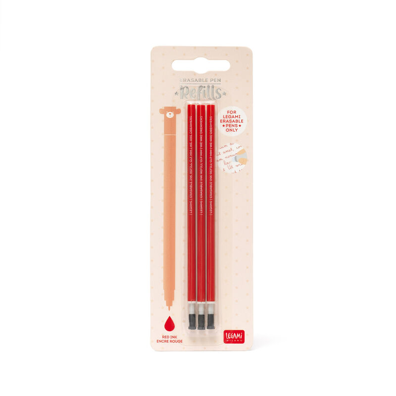 Set 3 recargas Legami Erasable Pen-Vermelho